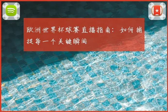 欧洲世界杯球赛直播指南：如何捕捉每一个关键瞬间